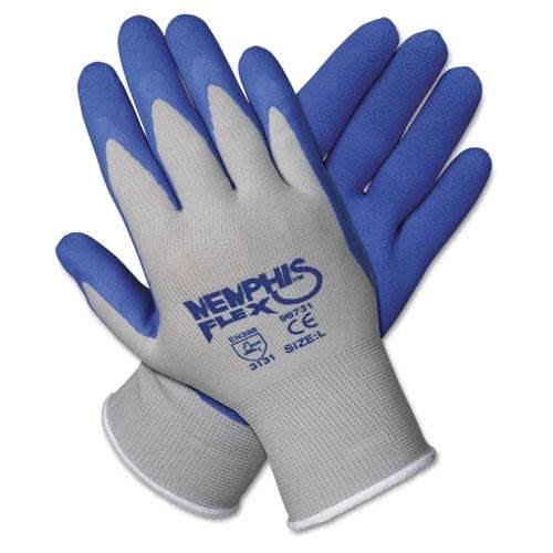 Memphis Flex Seamless Nylon Knit Gloves, Large, Blue/Gray, 1 Pair
