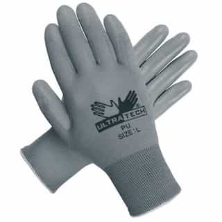 MCR Safety Ultra Tech Foam Seamless Nylon Knit Gloves, Small, White/Gray