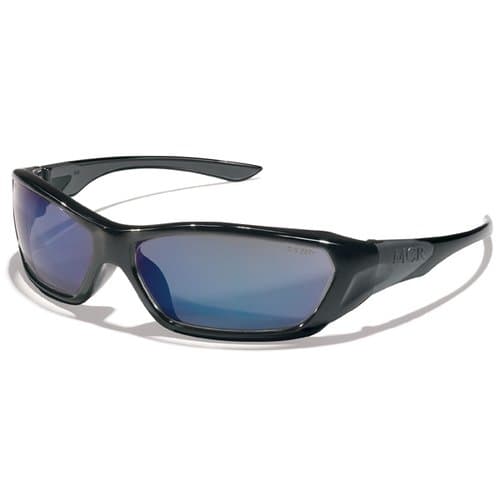 ForceFlex Safety Glasses, Black Frame, Blue Lens
