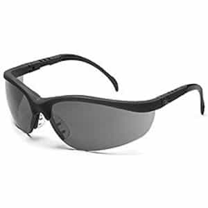 Klondike Plus Safety Glasses, Black Frame, Gray Lens