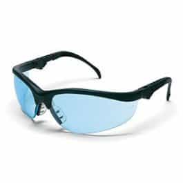 Klondike Plus Safety Glasses, Black Frame, Light Blue Lens