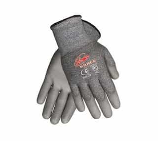 MCR Safety Ninja Force Polyurethane Coated Gloves, Large, Gray