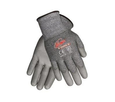 MCR Safety Ninja Force Polyurethane Coated Gloves, Small, Gray