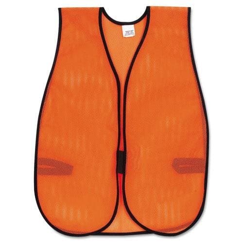 Orange Safety Vest, Polyester Mesh, Hook Closure