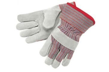 Large Striped Pattern Jointed Double Leather Palm Gloves