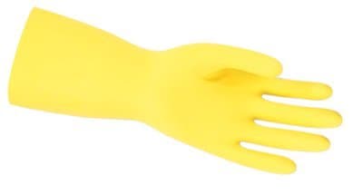 Size 9-1/2 Yellow Unsupported Latex Gloves