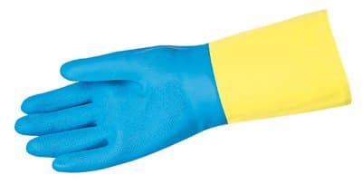 Size 10 Flocked Lined Unsupported Neoprene Gloves