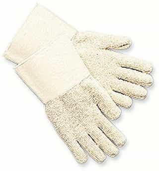 Natural Knitted Cotton/Polyester Terrycloth Gloves