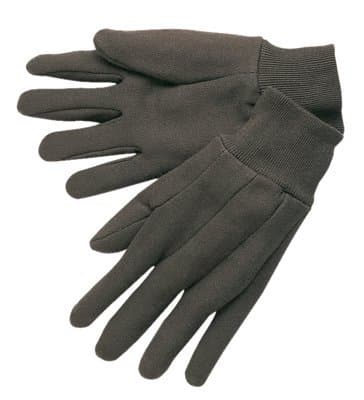 Small Brown Knit Wrist Cotton Jersey Gloves