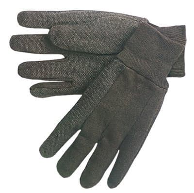 Large Brown Knit Wrist Cotton Jersey Gloves