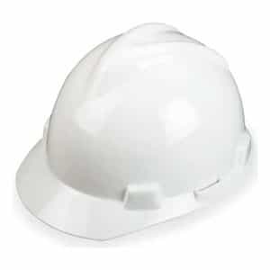 MSA 7.5-8.5 Large Size White Slotted V-Gard Protective Hat