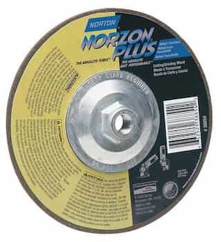 Norton 7" x 1/8" x 5/8"-11 Type 27 NorZon Plus Depressed Center Grinding Wheel