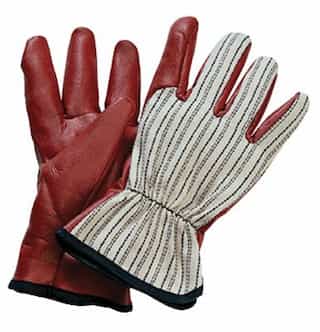Large Cotton Worknit HD Supported Nitrile Gloves