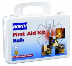 North Safety  Bulk First Aid Kit, 85 Pieces, 25 Person System, Plastic Case