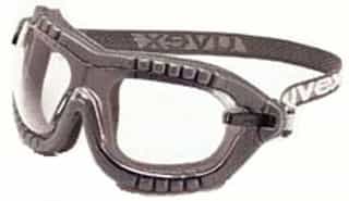 Uvex Black Frame Clear Lens Fury Safety Goggles