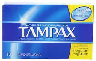 Tampax Regular Tampons 10 Count Box