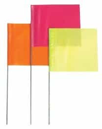 2.5X3.5X24" Orange Glo Wire Stake Marking Flags