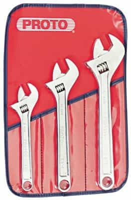 Three Piece Click Stop Adjustable Wrench Set