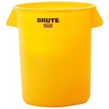 Rubbermaid Brute Yellow Round 32 Gal Containers