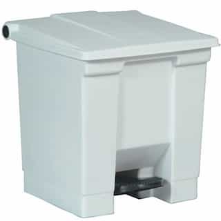 Rubbermaid White Plastic Fire-Safe Step-On 8 Gal Receptacle