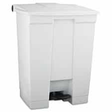 Rubbermaid White Plastic Fire-Safe Step-On 16 Gal Receptacle