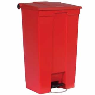 Red Plastic Fire-Safe Step-On 23 Gal Receptacle