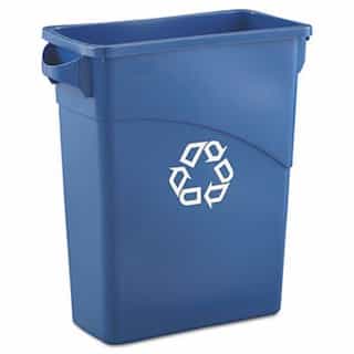 Slim Jim Blue Rectangular 15-7/8 Gal Waste Container