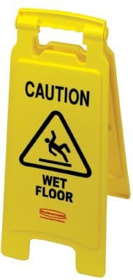 Yellow Wet Floor Sign In English