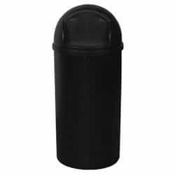 Rubbermaid Marshal Black Classic 15 Gal Container w/ Hinged Door