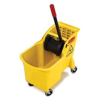 Yellow, Tandem 31-Quart Bucket/Wringer Combo