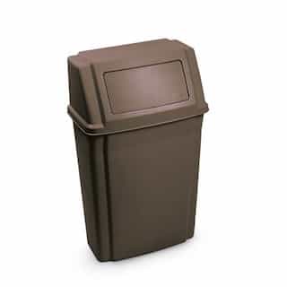 Rubbermaid Wall-mounted Container, Rectangular Plastic 15 Gallon, Brown