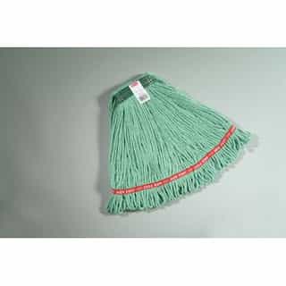Rubbermaid Green, Medium Cotton/Synthetic Web Foot Wet Mops- 1-in Green Headband