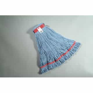 Rubbermaid Blue, Large Sized Cotton/Synthetic Web Foot Looped-End Wet Mop Head