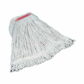 White, Large Cotton Super Stitch Mop Heads-1-in Red Headband