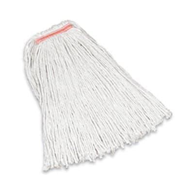 White, 20-oz Premium Cut-End Cotton Mop- 1-in Orange Headband