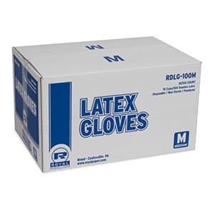 Latex Gloves, Powder-Free, Medium, White