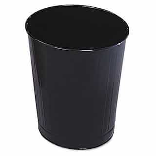 Rubbermaid Black, Round Steel Fire-Safe Wastebasket- 6.5 Gallon