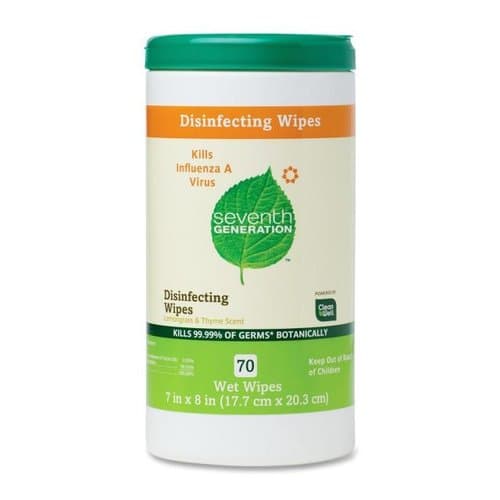 7th Generation Disinfecting and Cleaning Wipes, 8-in x 7-in, White