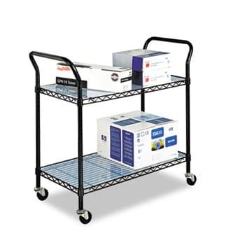 Safco Dual Shelved Wire Utility Cart