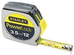 Stanley 1/2" X 12' Powerlock-in/Metric Pocket Measuring Tape Rule
