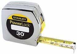 Stanley 1" X 30' Powerlock Wide Blade Pocket Measuring Tape Rule