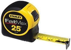 Stanley 25' X 1-1/4" FatMax Reinforced with Blade Armor Tape Rule