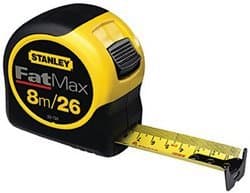 Stanley 1-1/4 X 8M/25 FatMax Reinforced with Blade Armor Tape Rule