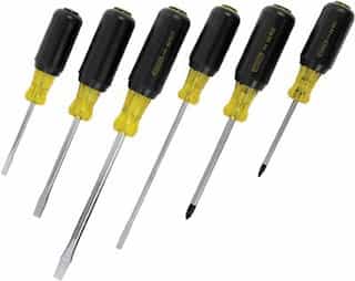5 Screwdriver Set with Rubber Grip, Slotted Phillip Tips