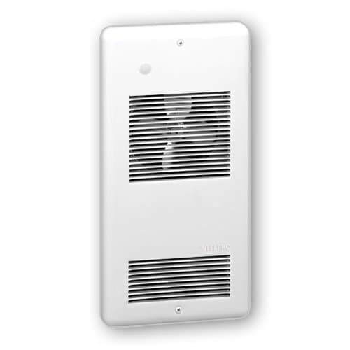 1500W Pulsair Wall Fan Heater w/ Double Pole Thermostat, 75 CFM, 5119 BTU/H, 240V, White