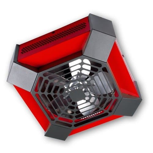 Stelpro 4000W Spider Garage Workshop Ceiling Fan Heater, Red