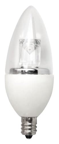 4W LED B11 Bulb, Blunt Tip, Dimmable, E12, 200 lm, 120V, 2700K, Clear