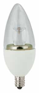 TCP Lighting 5W LED B11 Bulb w/ Bronze, Dimmable, E12, 300 lm, 120V, 2700K, Clear