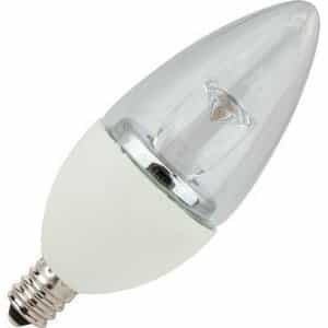 5W LED B11 Bulb w/ Silver, Dimmable, E12, 300 lm, 120V, 3000K, Clear