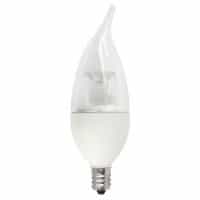 TCP Lighting 5W LED F11 Bulb, Flame Tip, Dimmable, E12, 300 lm, 120V, 2700K, Clear
